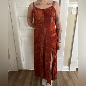 90’s Vintage Orange Sundress | size large